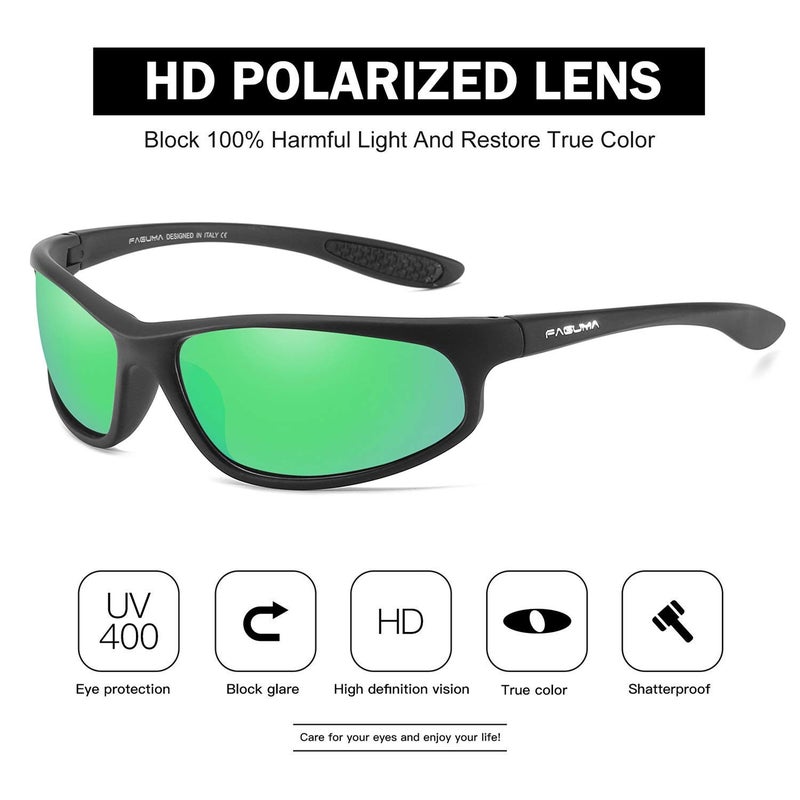 FAGUMA Polarized Sports Sunglasses For Men Cycling Driving Fishing UV400 Protection - Image 3
